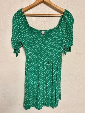 american eagle green gingham dress Green Checkered Dress from American Eagle with Tie